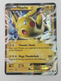 Pikachu EX XY174 Holo Promo Black Star XY Pokemon Single - Image 1
