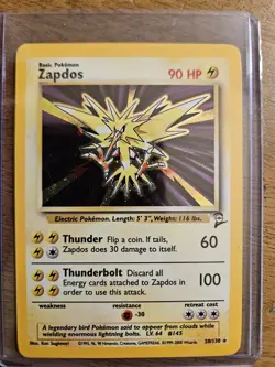Pokemon TCG Zapdos Holo Rare Unlimited Card 20/130 Base Set 2 - Image 1