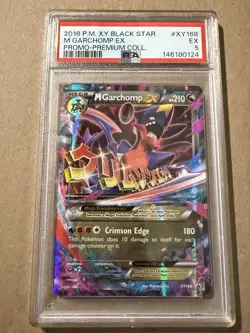 2016 POKEMON XY BLACK STAR PROMO #XY168 M GARCHOMP EX-HOLO PROMO-PR Holo PSA 5 - Image 1