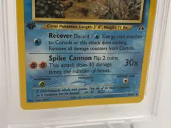 2001 POKEMON NEO DISCOVERY Trading Card CORSOLA #37/75 1ST EDITION graded PSA 8 - Image 4