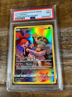 POKEMON 2019 SM Cosmic Eclipse Secret Rare Full Art TORKOAL #237 PSA 9 Mint 2 - Image 1