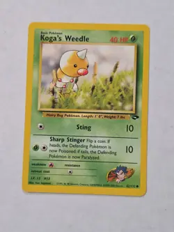 KOGA'S WEEDLE - 82/132 - Gym Challenge Pokemon Card - Image 1