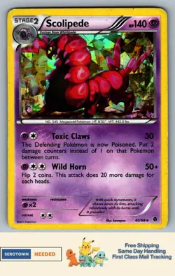 [CRACKED ICE] Scolipede #40/98 - BW Emerging Powers Deck Exclusive - Pokemon TCG - Image 1