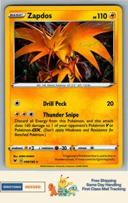 [COSMOS HOLO] Zapdos #48/185 - Vivid Voltage Miscellaneous Card - Pokemon TCG - Image 1