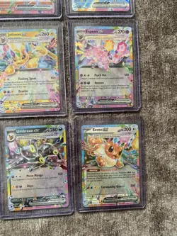 Pokemon TCG Prismatic Evolutions: Complete set of 9 Eeveelutions EX Cards Bundle - Image 5