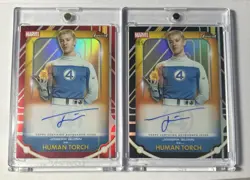 2026 Topps Finest Fantastic Four Human Torch Red /5 & Black /10 Auto Bundle - Image 1