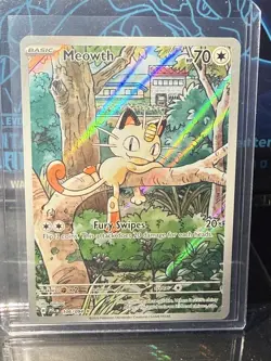 Pokemon Meowth 106/094 – Phantasmal Flames – English IR (Illustration Rare) - Image 1