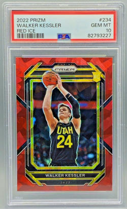 Walker Kessler 2022 Panini Prizm #234 Red Ice RC Rookie Shield PSA 10 GEM MT - Image 1