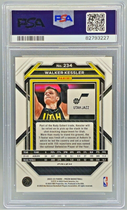 Walker Kessler 2022 Panini Prizm #234 Red Ice RC Rookie Shield PSA 10 GEM MT - Image 2