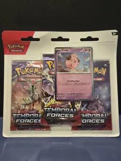 3x Pokemon TCG Scarlet & Violet Temporal Forces Three Booster Blister (Cleffa) - Image 2