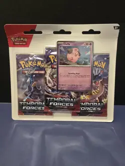 3x Pokemon TCG Scarlet & Violet Temporal Forces Three Booster Blister (Cleffa) - Image 4
