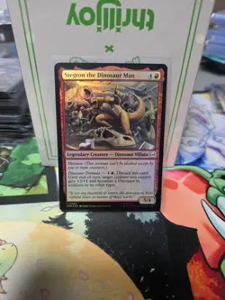 NM Foil Stegron the Dinosaur Man, MTG, Marvel's Spider-Man, Magic, 95 - Image 1