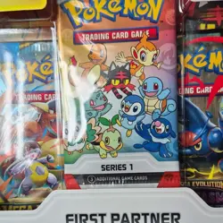 Pokemon TCG First Partner Illustration Collection Series 1 2 Packs + 3 Promos - Image 3