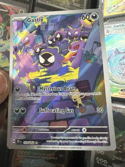 Pokemon TCG Gastly 177/162 Temporal Forces Illustration Rare Slight Crease - Image 1