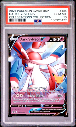 2021 POKEMON SWSH BLACK STAR PROMO CELEBRATIONS COLLECTION DARK SYLVEON V PSA 10 - Image 1