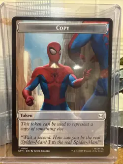 MTG Marvel Spider-Man Copy Token T0001 | Spider-Verse Meme Double-Sided In Hand - Image 1