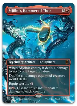MTG - Marvel Super Heroes - Mjolnir, Hammer of Thor Borderless 0339 NM Non-Foil - Image 1