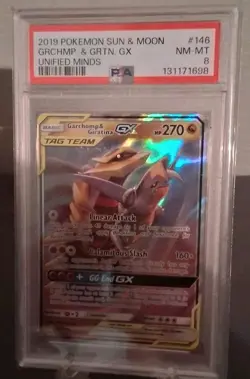 Garchomp & Giratina GX #146 PSA 8 NM-MT Tag Team 2019 Pokemon Unified Minds - Image 1