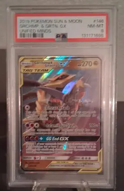 Garchomp & Giratina GX #146 PSA 8 NM-MT Tag Team 2019 Pokemon Unified Minds - Image 2