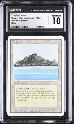 Magic: The Gathering MTG Tropical Island Revised Edition CGC 10 Gem Mint - Image 1