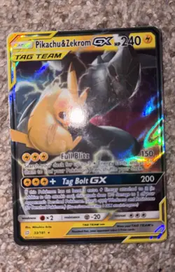 Pokemon Pikachu & Zekrom GX 33/181 Team Up TAG TEAM GX 240HP Holo - Image 1