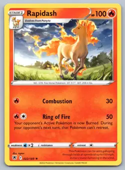 Rapidash 022/189 Astral Radiance Pokemon NM - Image 1