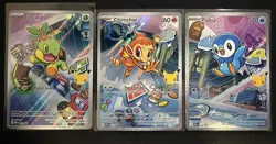 Pokemon Turtwig Chimchar Piplup 3-Card Lot First Partner Series 1 Gen 4 Sinnoh - Image 1