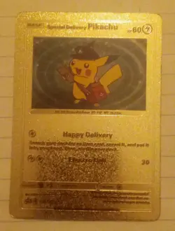 Special Delivery Pikachu Gold Foil Pokemon Card Promo SWSH074 - Image 1