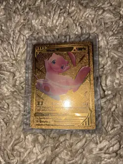 Mew V Gold Metal Pokemon Card Full Art Rare Textured Collectible - Image 1