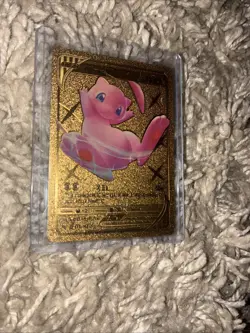 Mew V Gold Metal Pokemon Card Full Art Rare Textured Collectible - Image 2