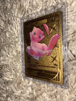 Mew V Gold Metal Pokemon Card Full Art Rare Textured Collectible - Image 3