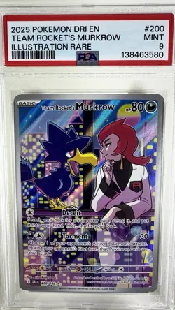 Team Rockets Murkrow Illustration Card Destined Rivals Series 200/182 PSA 9 - Image 1