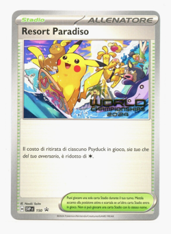 Paradise Resort 2024 SV-P World Championships Promo Italian Pokemon Card (LP) - Image 1