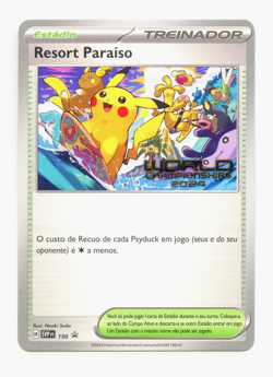 Paradise Resort 2024 SV-P World Championships Promo Portuguese Pokemon Card (LP) - Image 1