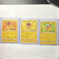 Ash's Pikachu SM110 SM111 SM112 SM Black Star Promos 3-Card Lot English - Image 1
