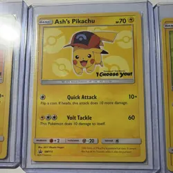 Ash's Pikachu SM110 SM111 SM112 SM Black Star Promos 3-Card Lot English - Image 3