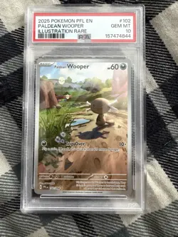 2025 Pokemon PFL EN #102 Paldean Wooper Illustration Rare PSA 10 GEM MINT - Image 1