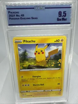 Pokemon Pikachu 049/203 Evolving Skies - Graded CCG 9.5 - Image 1