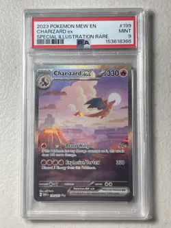 2023 pokemon mew en charizard ex SPECIAL ILLUSTRATION RARE psa 9 - Image 1