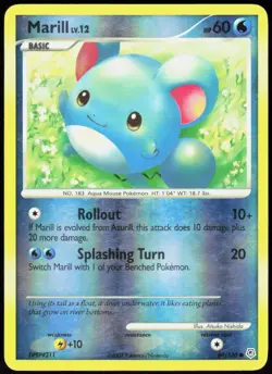 Marill 88/130 Common Diamond & Pearl Pokemon Reverse Holo Moderately Played - Image 1
