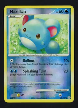 Marill 88/130 Reverse Holofoil Diamond and Pearl Common Pokemon TCG - Image 1