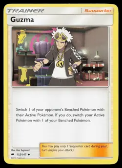 Guzma UC Burning Shadows BUS 115/147 Pokemon LP 2017 - Image 1
