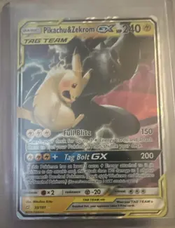 The Pokemon Company Pikachu & Zekrom GX TAG TEAM Holo Ultra Rare 33/181 - Image 1