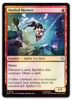 Masked Meower #82 (Foil) (NM) Spider-Man SPM Magic MTG - Image 1