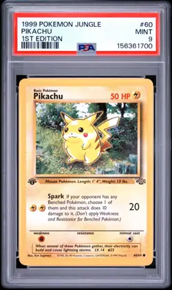 1999 Pokemon Jungle Pikachu 1st Edition #60 PSA 9 - Image 5