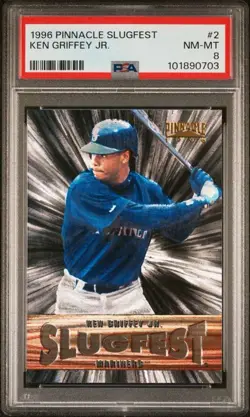 1996 Pinnacle Slugfest #2 KEN GRIFFEY JR. PSA PSA 8 SN101890703 - Image 1
