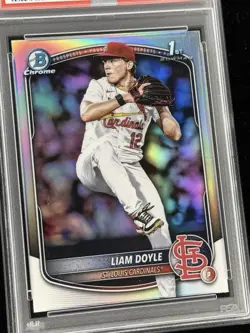 2025 Bowman Draft Liam Doyle 1st Chrome Refractor Prospect Cardinals PSA 10 GEM - Image 2