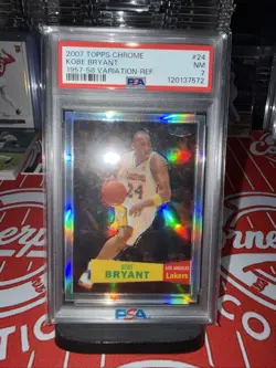 2007-08 Topps Chrome Kobe Bryant #24 57-58 Variation Refractor #/999 PSA 7 - Image 1