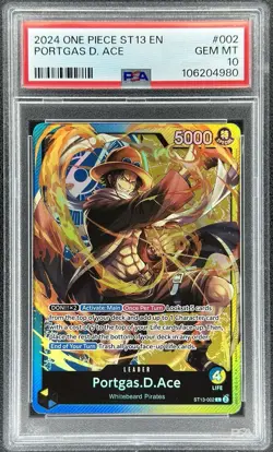 One Piece EN Portgas D. Ace #ST13-002 The Three Brothers (PSA 10) - Image 1