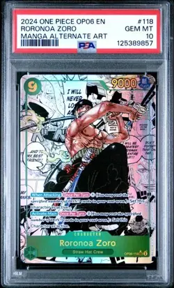 One Piece PSA 10 Roronoa Zoro #OP06-118 Manga Wings of the Captain 2024 English - Image 2